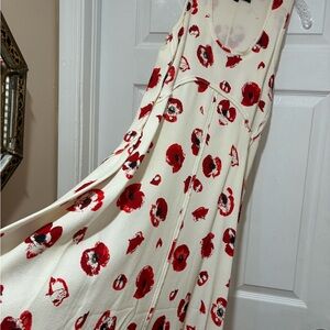 Proenza Schouler Red and Cream Floral Maxi Dress